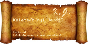 Kelecsényi Jenő névjegykártya